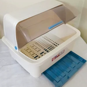 Smart Covered Dish Rack - White Blue