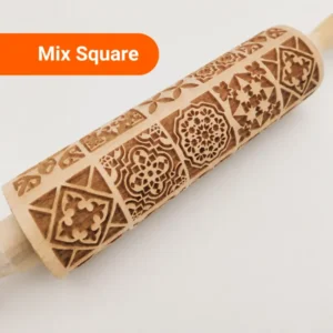 Embossed Rolling Pin - Mix Square Design